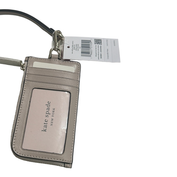 Kate Spade Staci Saffiano Leather Card Case Lanyard - Picture 4 of 5